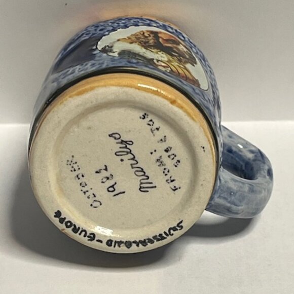 VTG Swiss Grd.St. Bernard Dog Mini Mug Shot Cup 2.75" Tall Souvenir Collectible - Picture 5 of 16